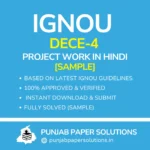 IGNOU DECE-4 Project Work Sample