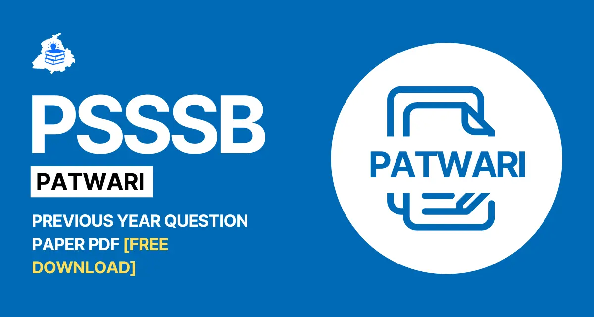 PSSSB Patwari Previous Year Question Paper PDF Download [Free]