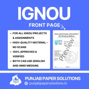 IGNOU Front Page Project_Assignments